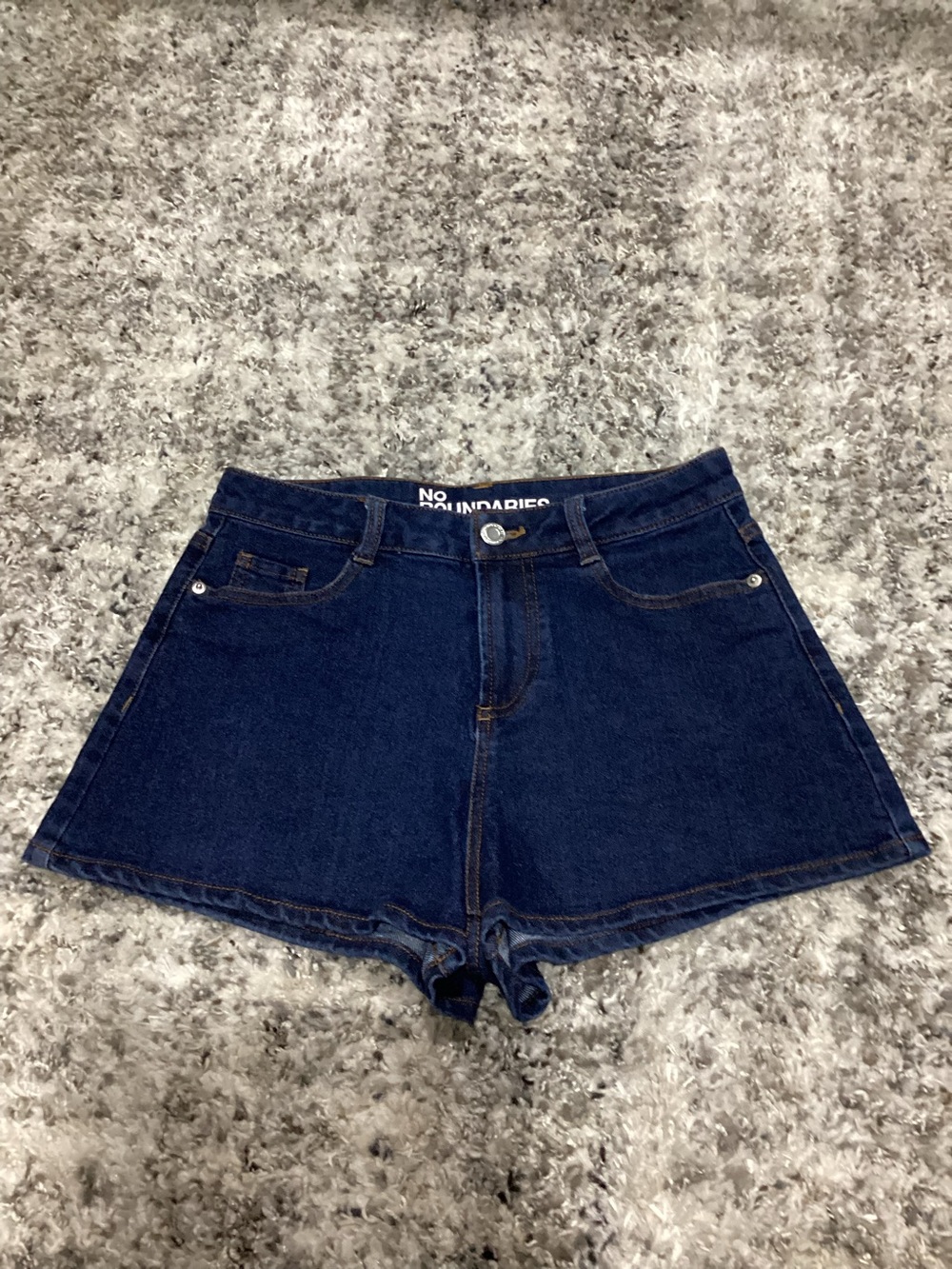 Dark Blue Denim High-Waist Women’s Shorts